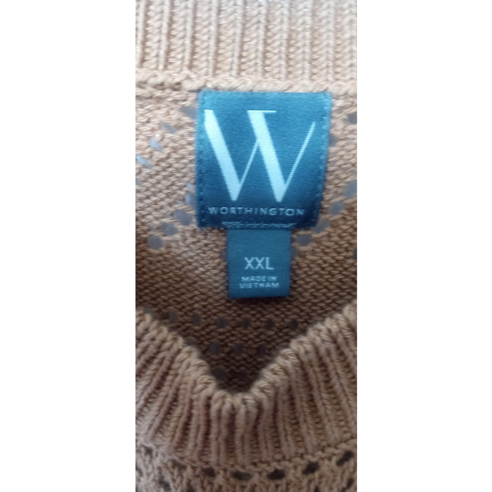 NWT Worthington Womens Sleeveless Midi Sweater Dress Camel Tan Sz XXL Lined - Picture 7 of 7